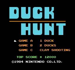 Duck Hunt title screen for Famicom